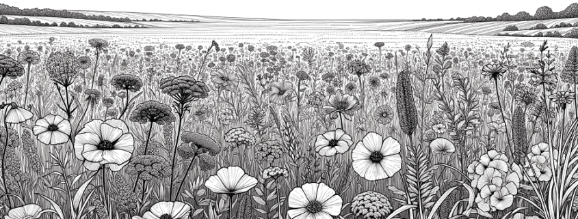 Tasación de suelo rústico, campo con flores