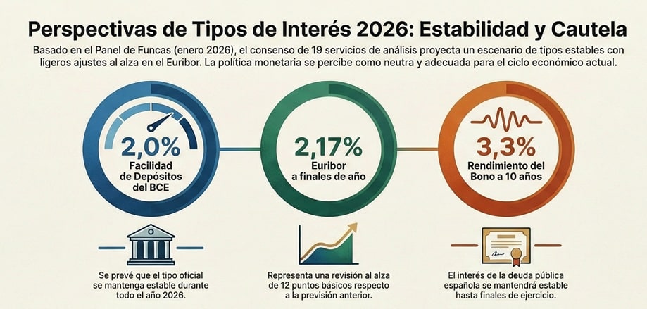 Previsiones del panel Funcas (enero 2026)