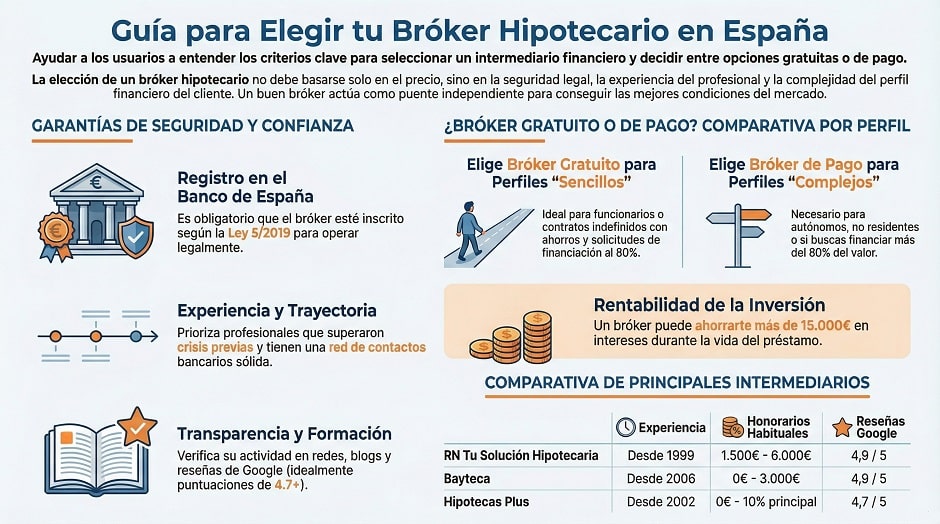 Factores a tener en cuenta para seleccionar un broker hipotecario
