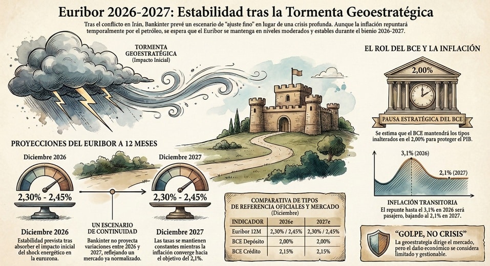 Efectos para Bankinter en el Euribor del conflicto en Irán.